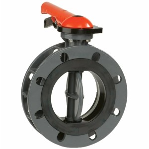 Затвор дисковый ПВХ Butterfly Valve Ду150 Ру10 межфланцевый в Новосибирске